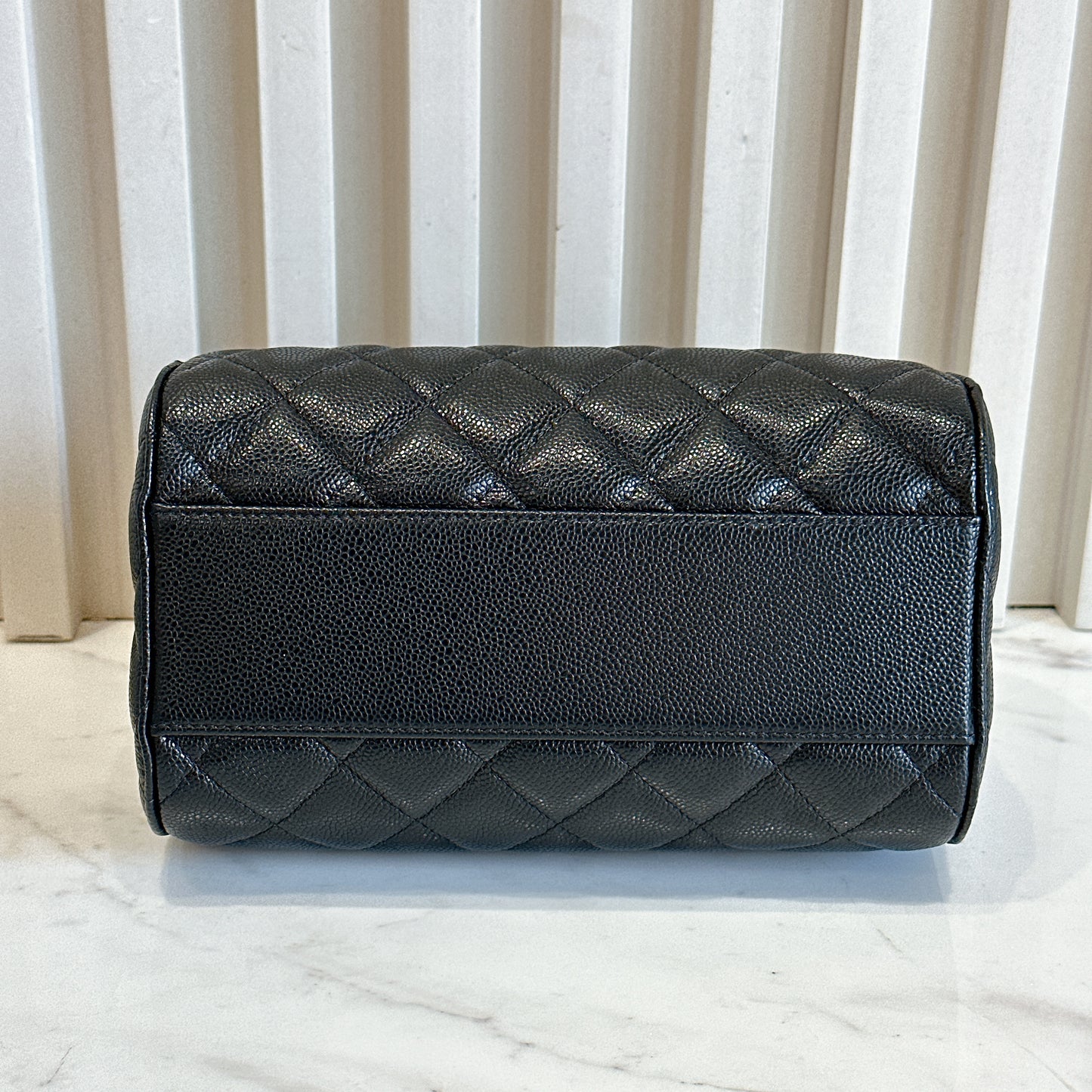 Chanel 25P Bowling Bag in Black Caviar