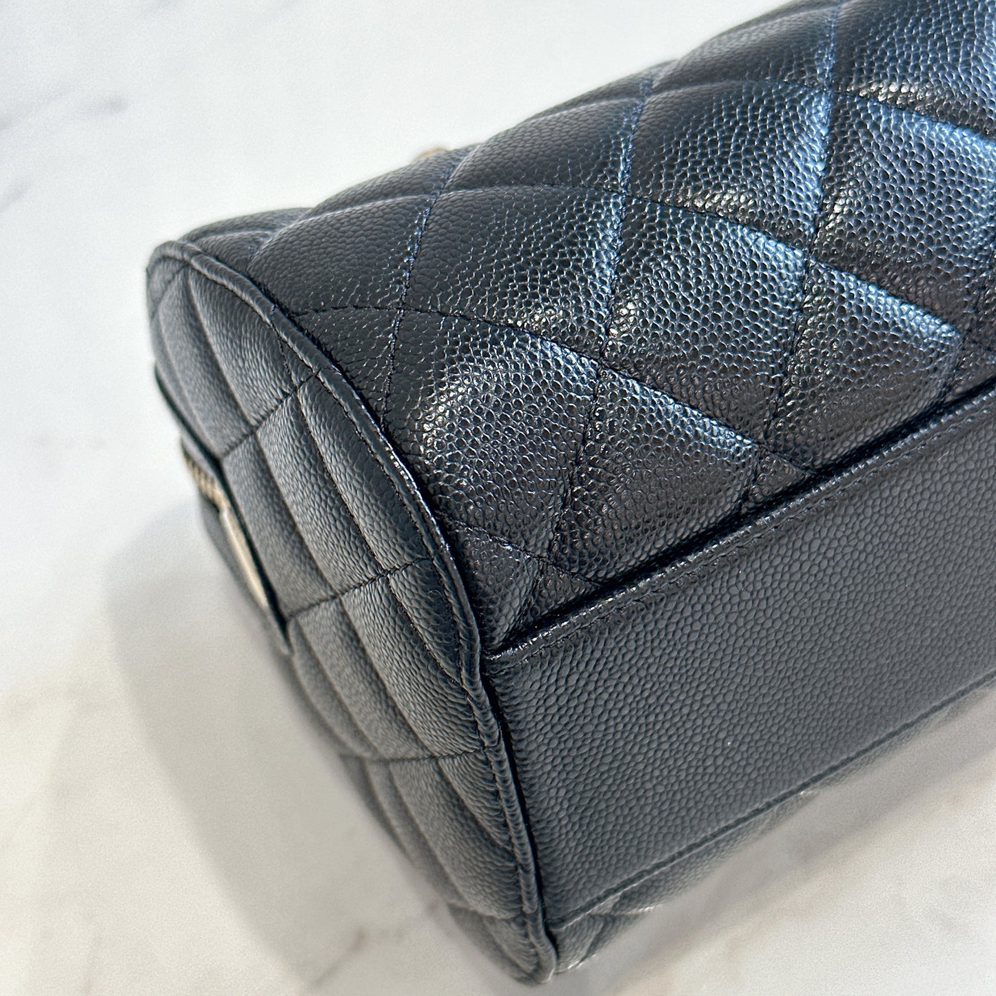 Chanel 25P Bowling Bag in Black Caviar