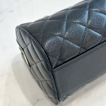 Chanel 25P Bowling Bag in Black Caviar