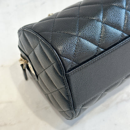 Chanel 25P Bowling Bag in Black Caviar