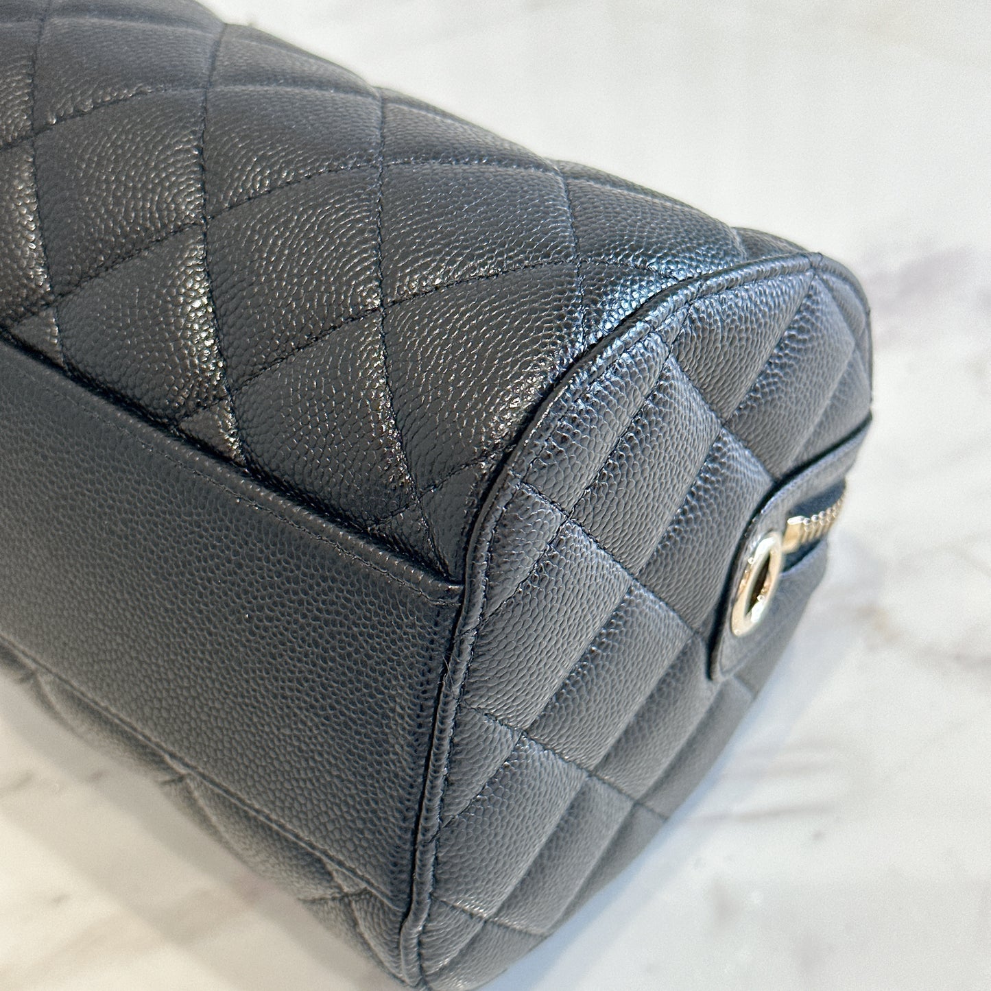 Chanel 25P Bowling Bag in Black Caviar