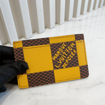 LV Porte Cartes Simple Damier Pop Jaune Mat