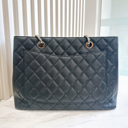 Chanel GST Caviar Black in SHW