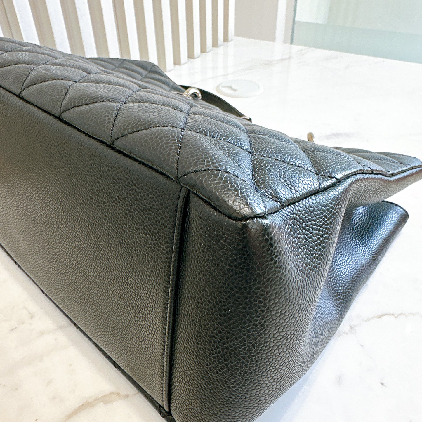 Chanel GST Caviar Black in SHW