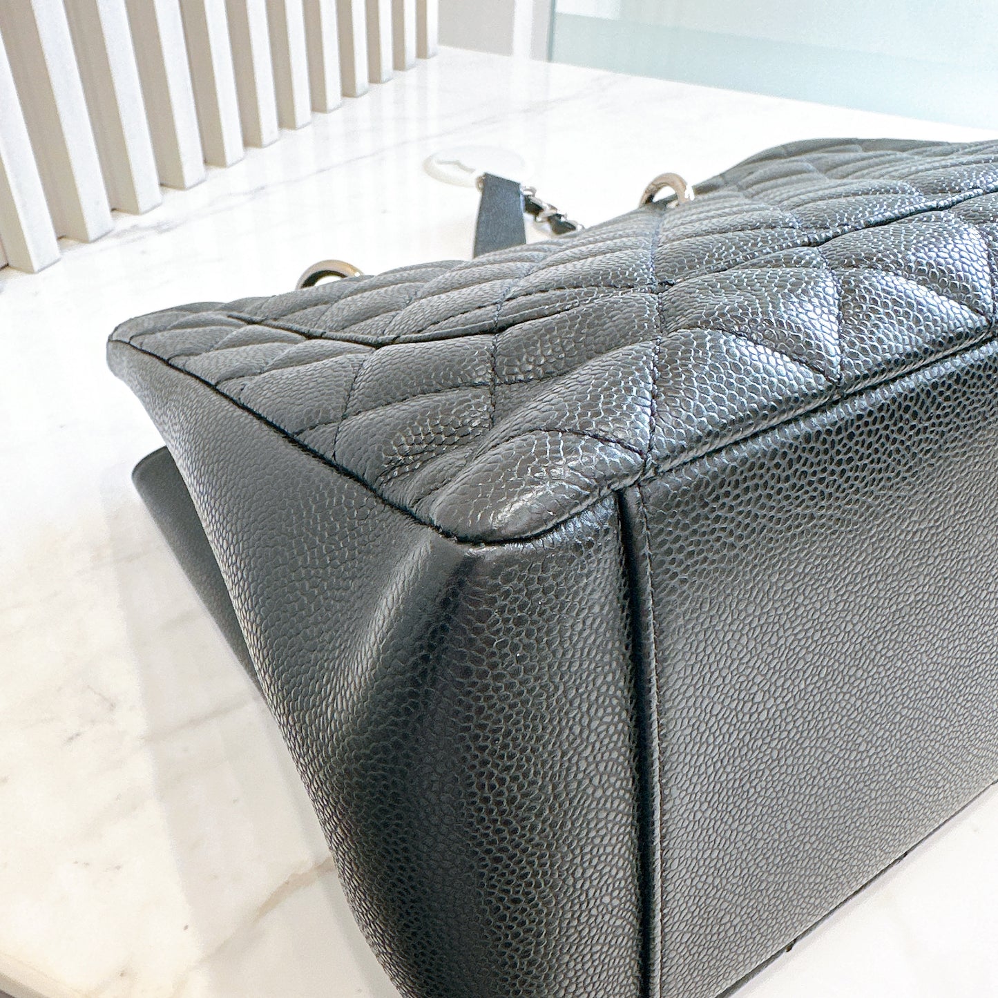 Chanel GST Caviar Black in SHW