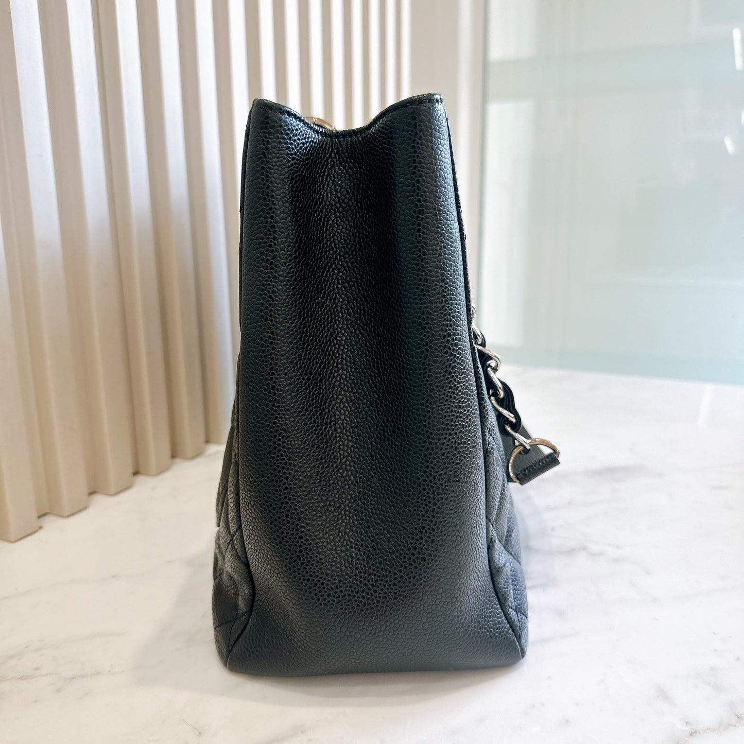 Chanel GST Caviar Black in SHW