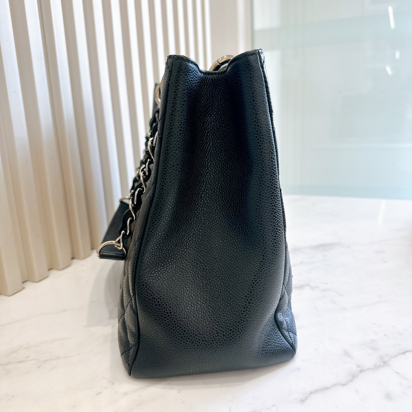 Chanel GST Caviar Black in SHW