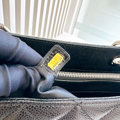 Chanel GST Caviar Black in SHW