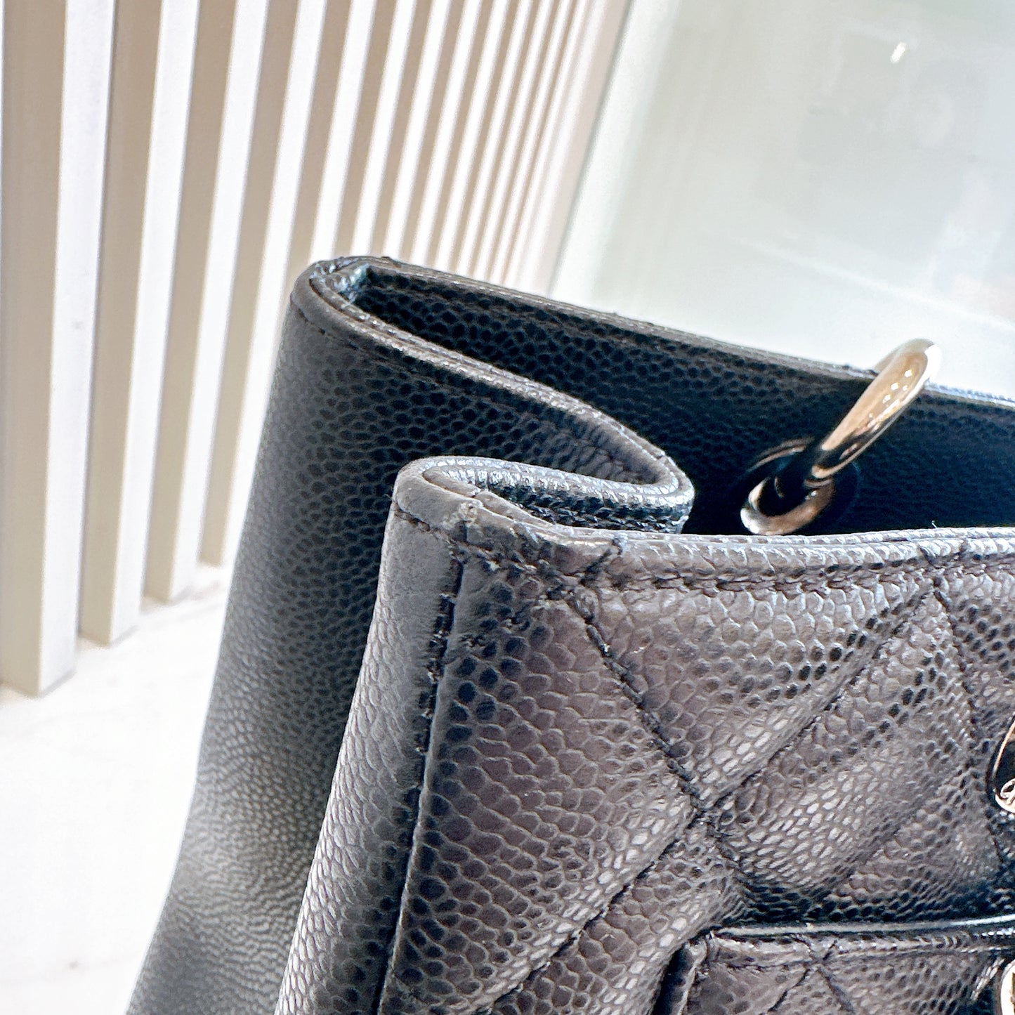 Chanel GST Caviar Black in SHW