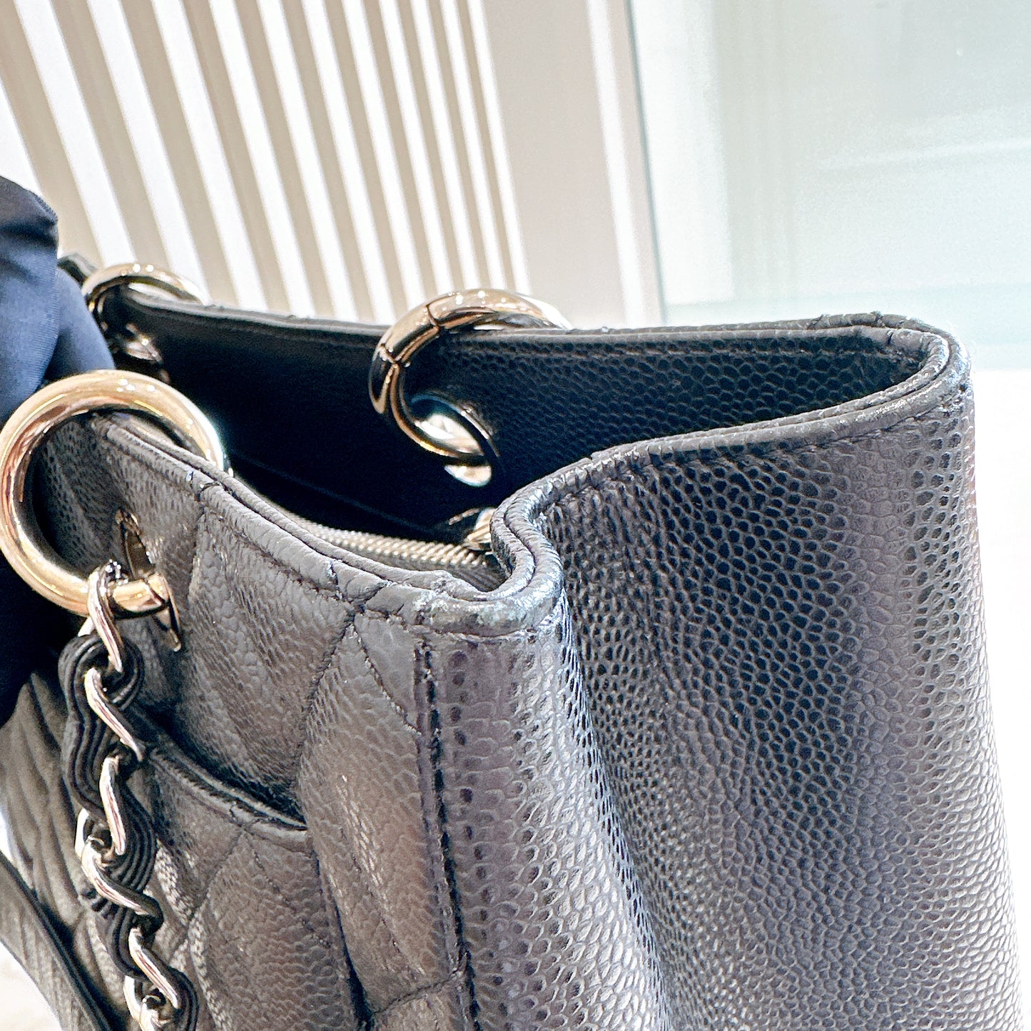Chanel GST Caviar Black in SHW