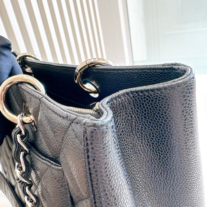 Chanel GST Caviar Black in SHW