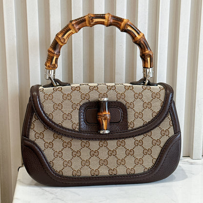 Gucci Monogram Bamboo Top Handle Bag