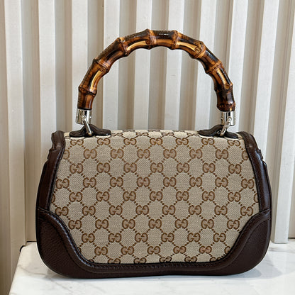Gucci Monogram Bamboo Top Handle Bag