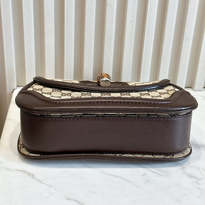 Gucci Monogram Bamboo Top Handle Bag