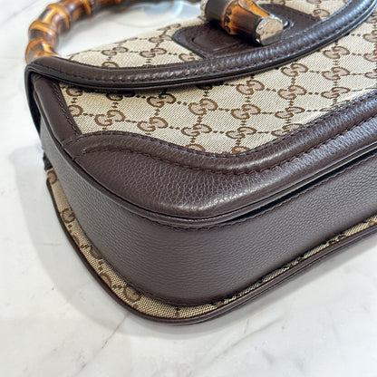Gucci Monogram Bamboo Top Handle Bag