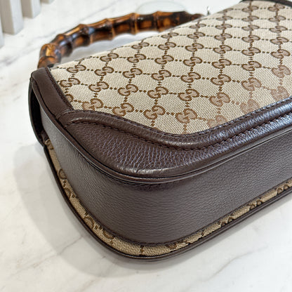 Gucci Monogram Bamboo Top Handle Bag