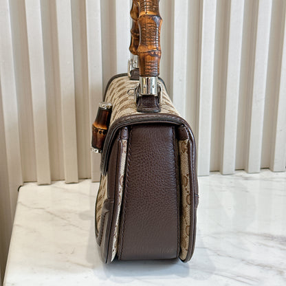 Gucci Monogram Bamboo Top Handle Bag