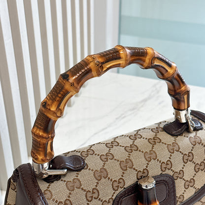 Gucci Monogram Bamboo Top Handle Bag