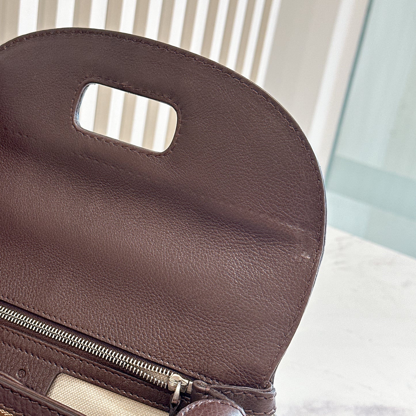 Gucci Monogram Bamboo Top Handle Bag