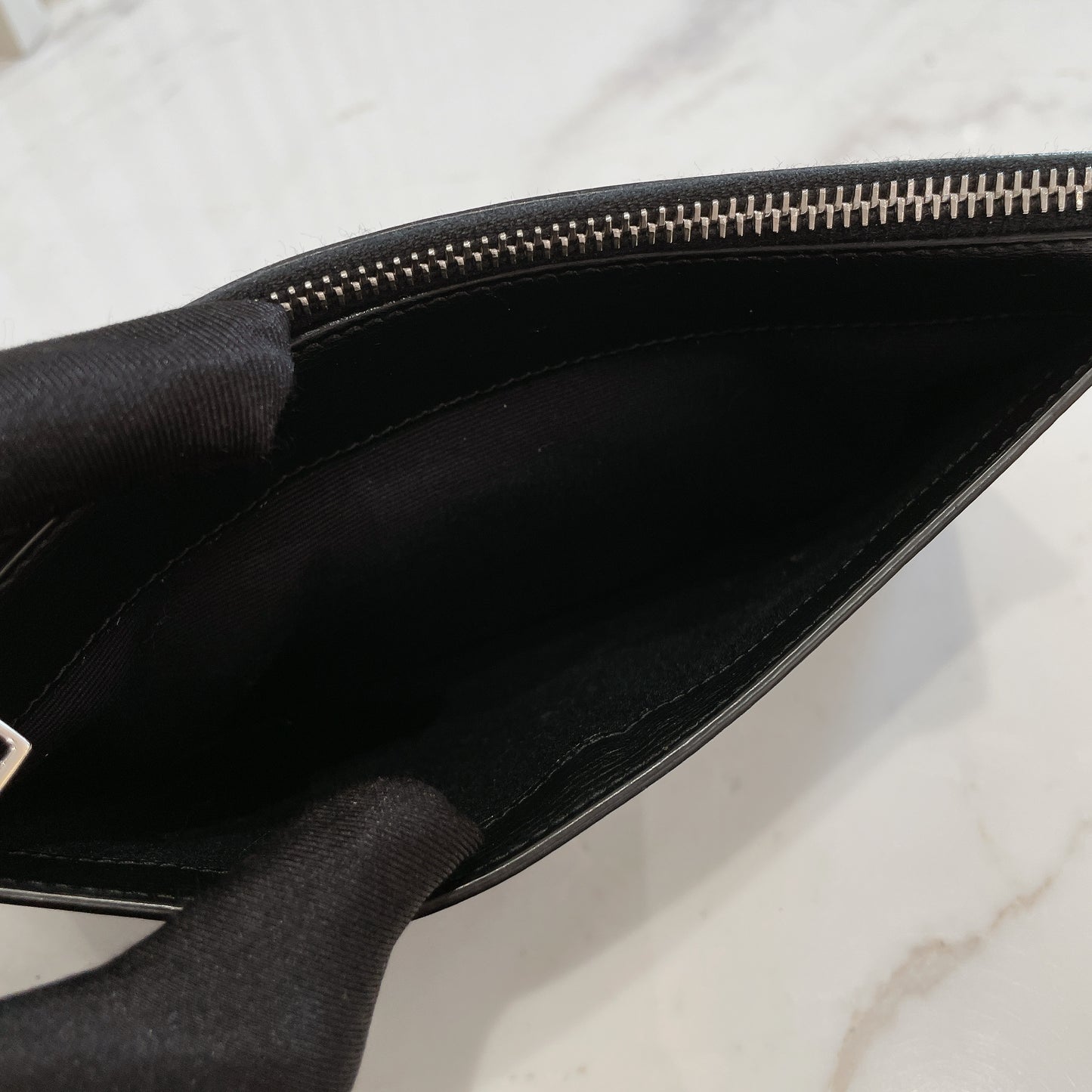 YSL Monogram Bill Pouch in Smooth Calfskin