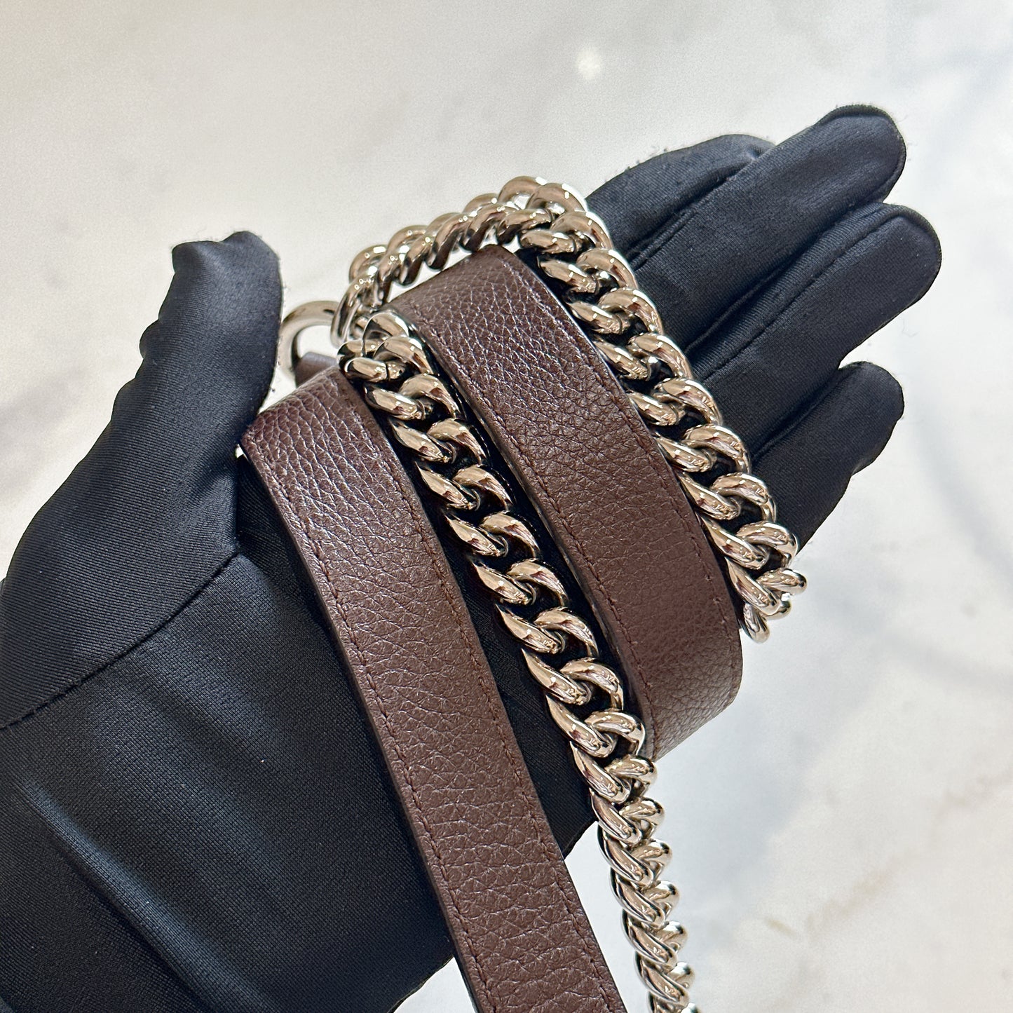 Gucci Monogram Bamboo Top Handle Bag