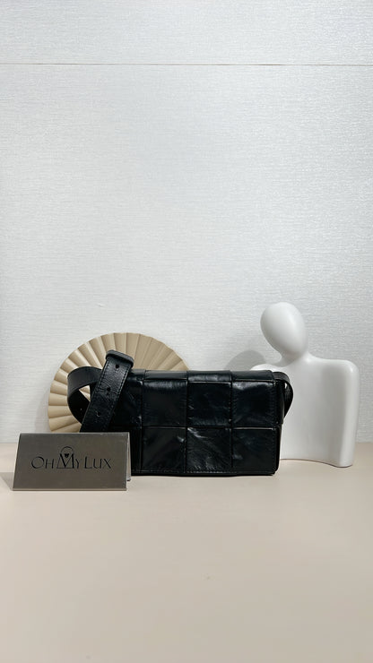 Bottega Veneta Paper Calfskin Intreccio Cassette Belt Bag