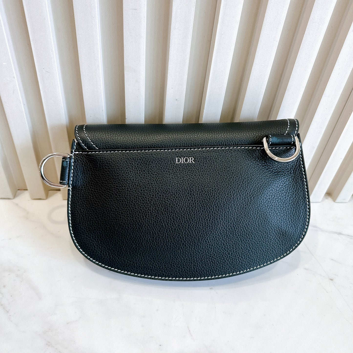 Dior Saddle Messenger Bag in Black Calfskin