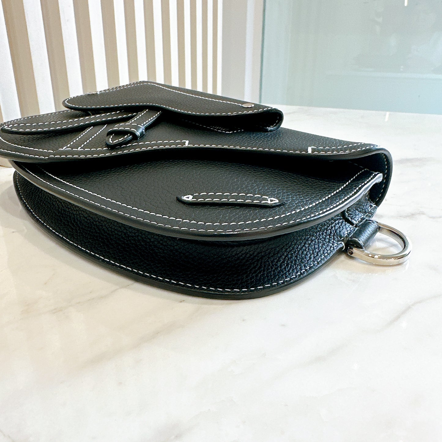 Dior Saddle Messenger Bag in Black Calfskin