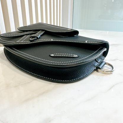 Dior Saddle Messenger Bag in Black Calfskin