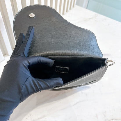 Dior Saddle Messenger Bag in Black Calfskin