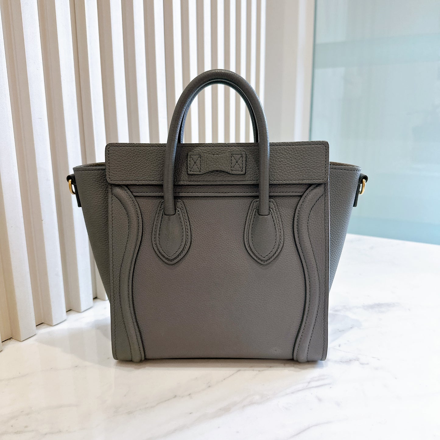 Celine Nano Luggage in Grey