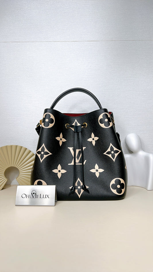 LV Neo Noe MM Bicolour In Black / Creme