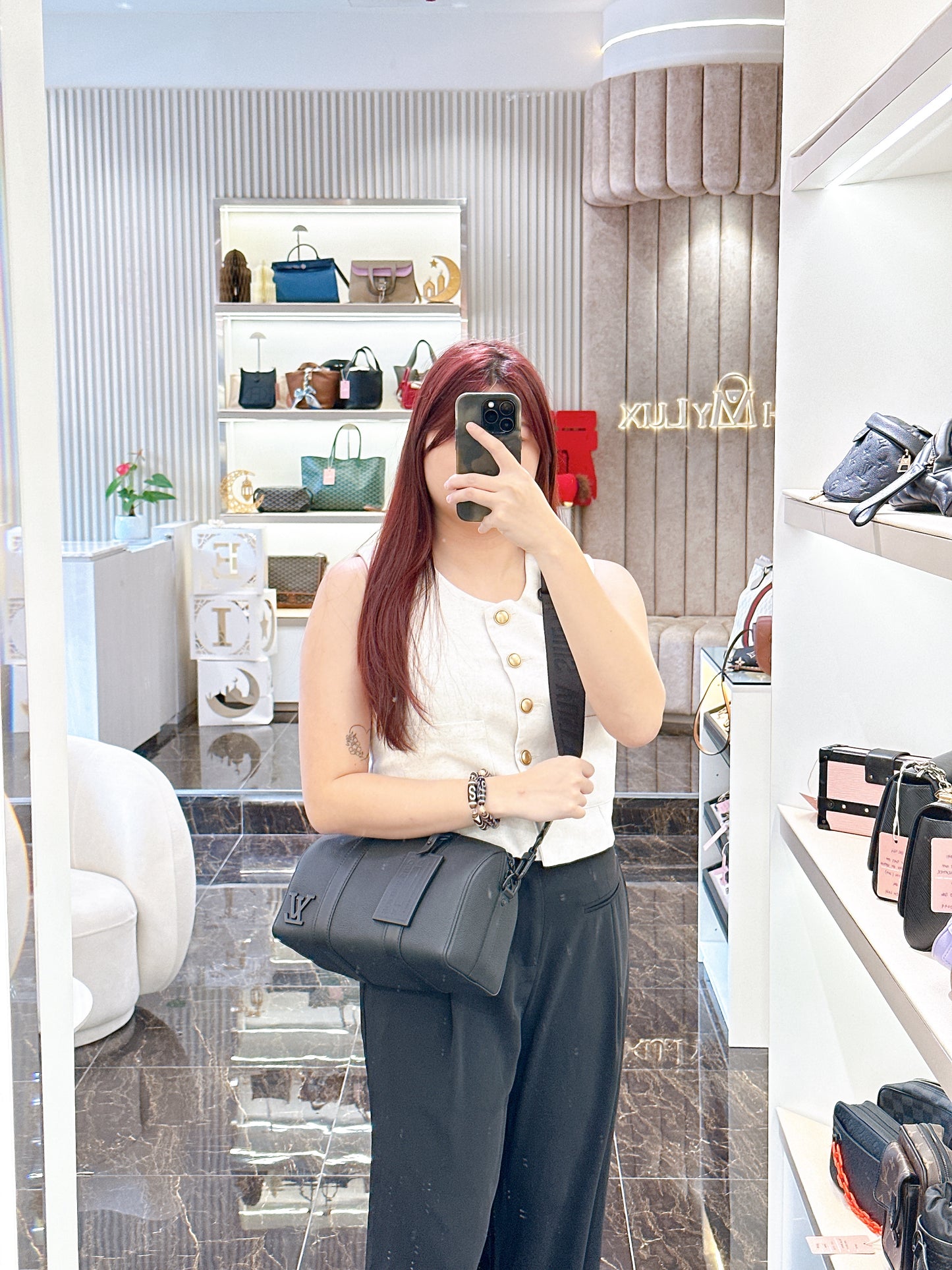 LV City Keepall in Black Aerogram