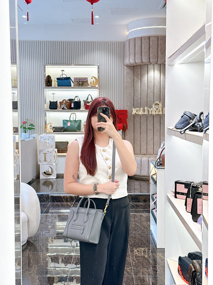 Celine Nano Luggage in Grey