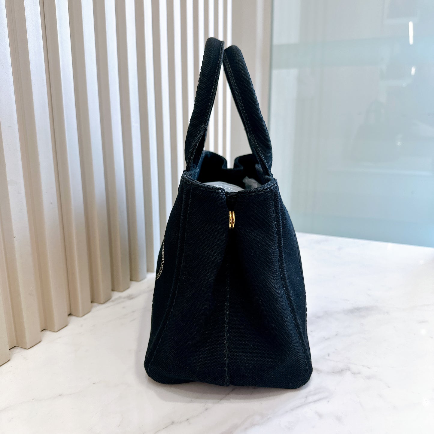 Prada Canapa Tote Small in Black