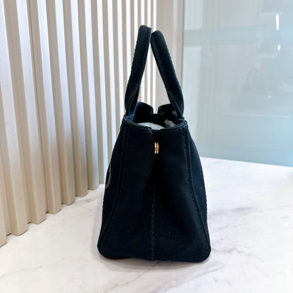 Prada Canapa Tote Small in Black