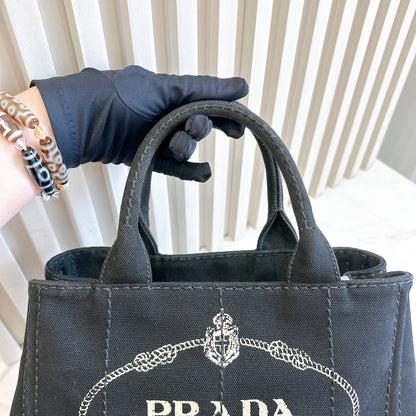 Prada Canapa Tote Small in Black