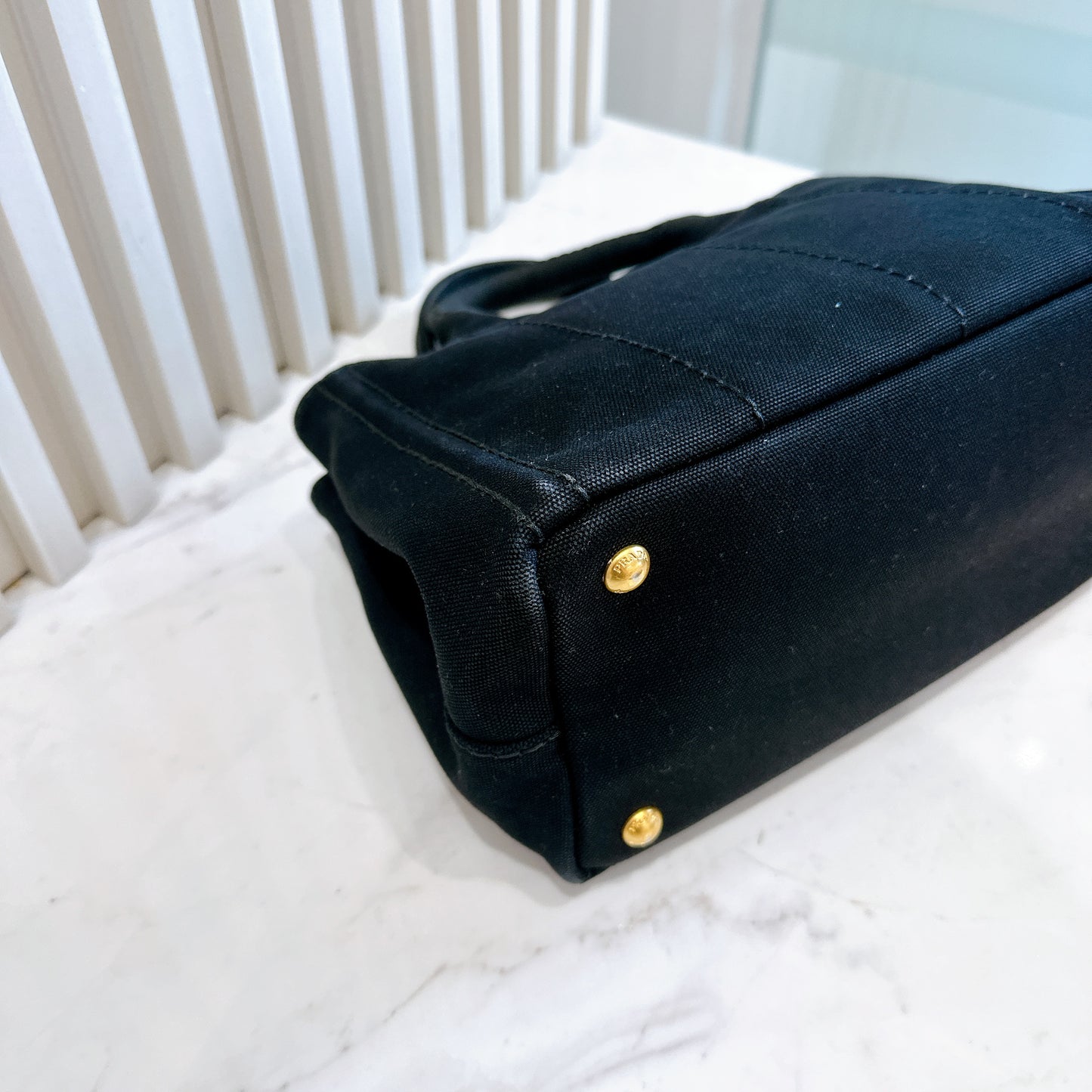 Prada Canapa Tote Small in Black