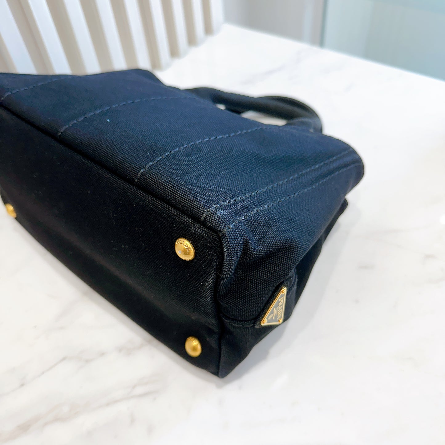 Prada Canapa Tote Small in Black
