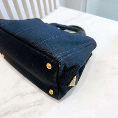 Prada Canapa Tote Small in Black