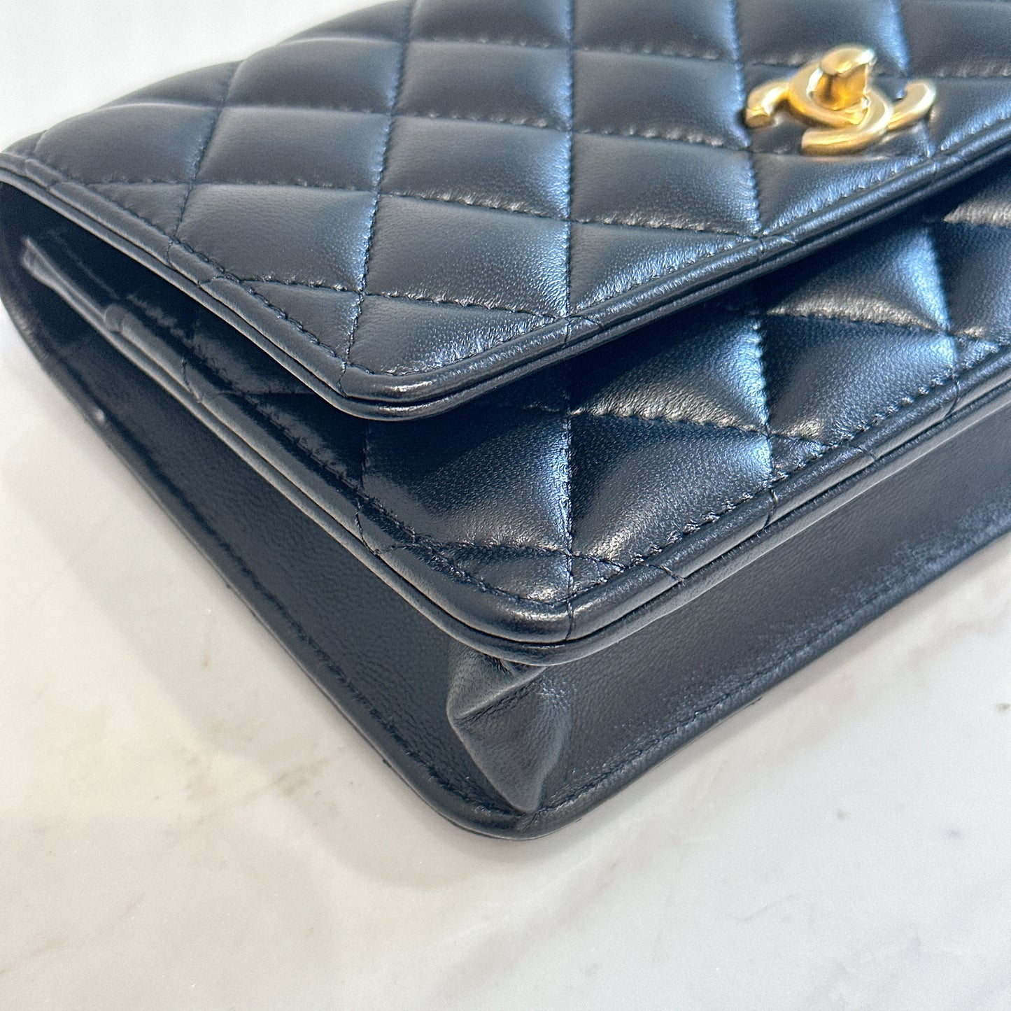 Chanel WOC Lambskin Pearl Crush in Black