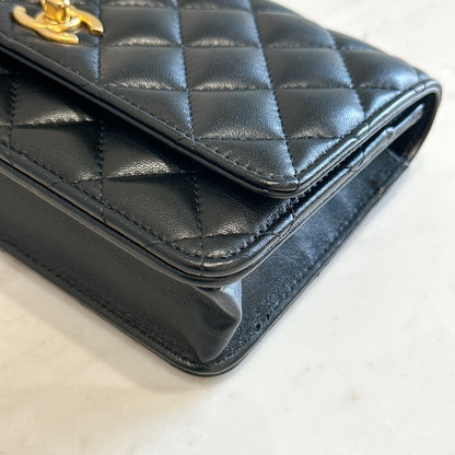 Chanel WOC Lambskin Pearl Crush in Black