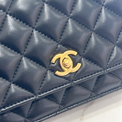 Chanel WOC Lambskin Pearl Crush in Black