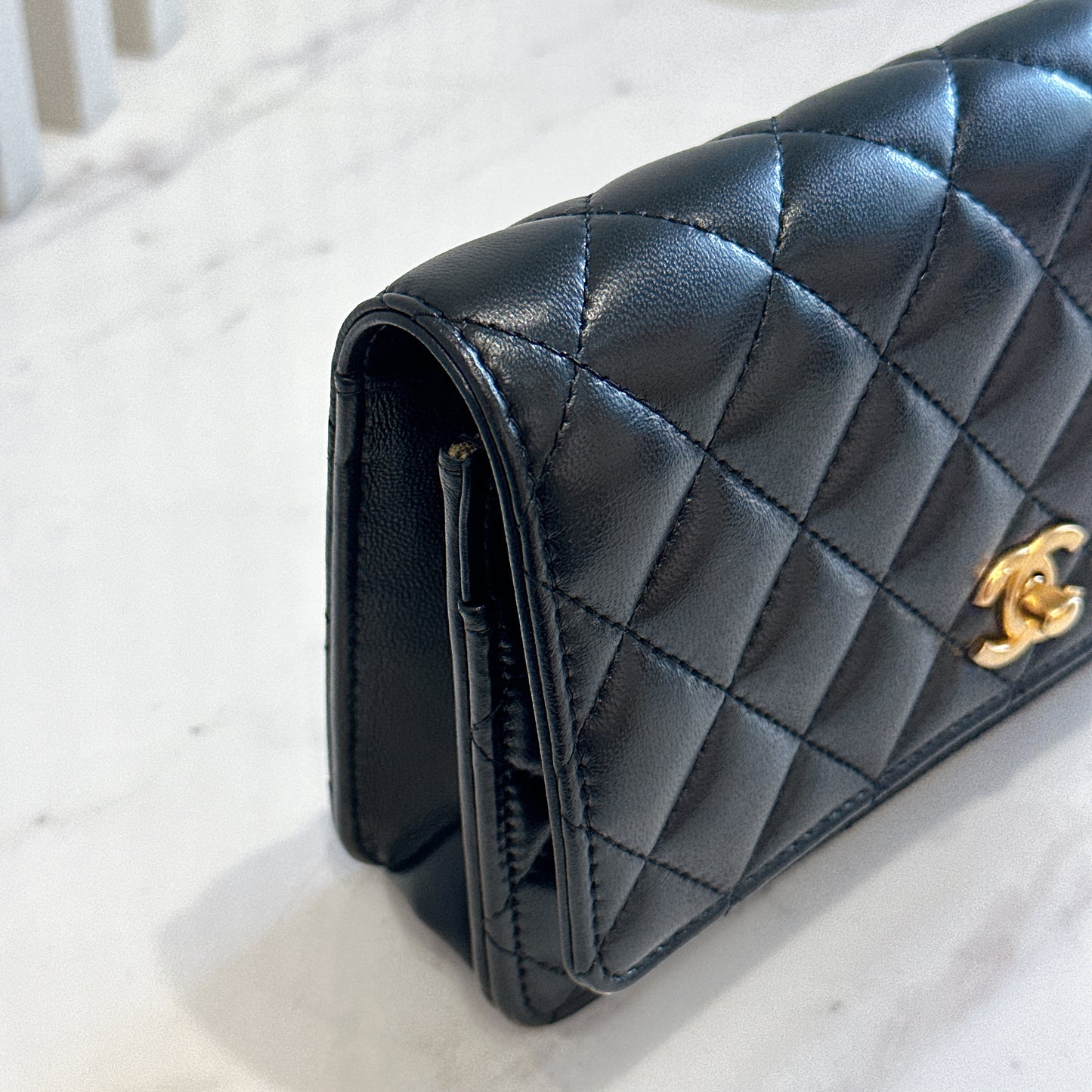Chanel WOC Lambskin Pearl Crush in Black