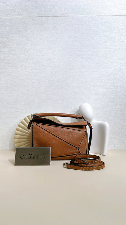 Loewe Mini Puzzle in Tan