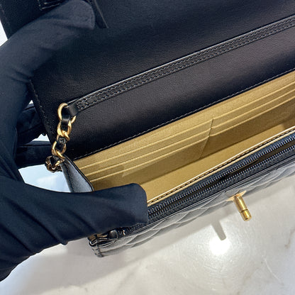 Chanel WOC Lambskin Pearl Crush in Black