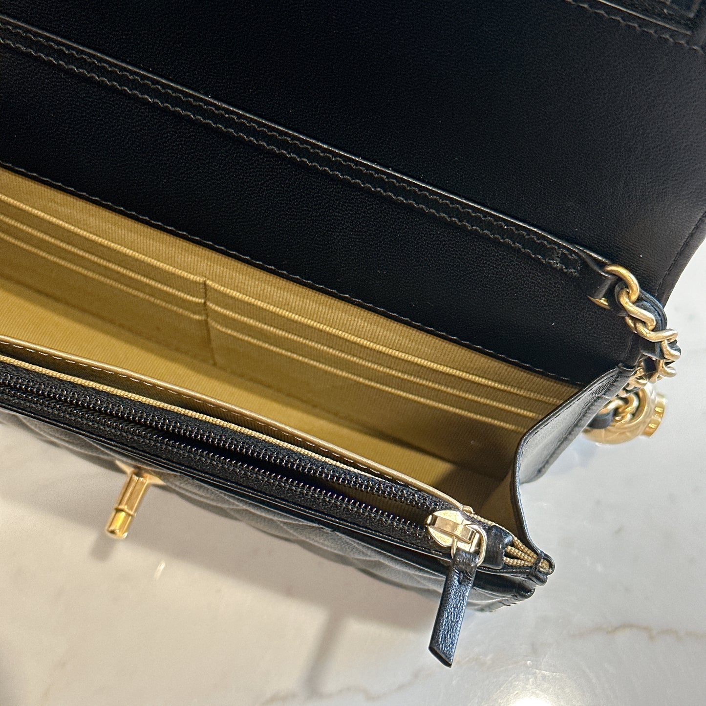 Chanel WOC Lambskin Pearl Crush in Black