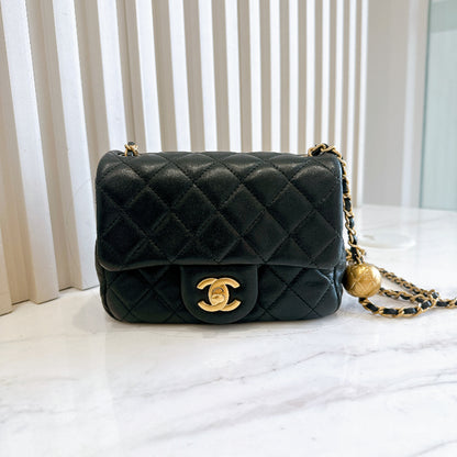 Chanel Mini Square in Black with Pearl Crush
