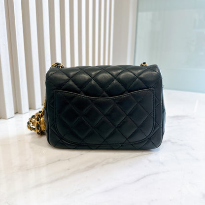 Chanel Mini Square in Black with Pearl Crush