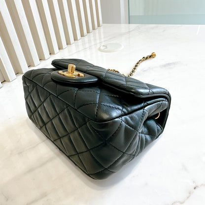 Chanel Mini Square in Black with Pearl Crush